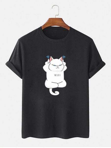 

men cartoon & letter graphic tee z7el#, White;black