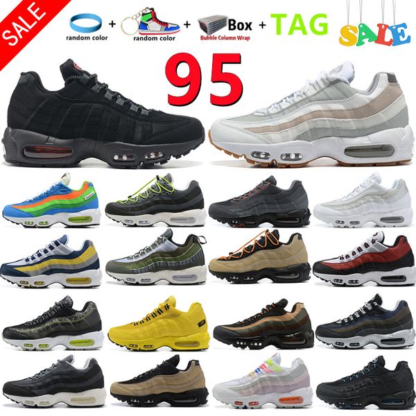 

new 95 men running shoes 95s triple black white neon 95 pineapple orange sky ice royal blue dark army red green grey cork midnight navy man