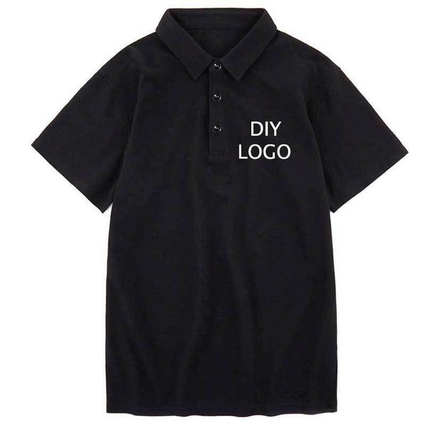 

men's casual polo shirts diy your summer tees custom social business short sleeve collarman clothes s-5xl 220608, White;black
