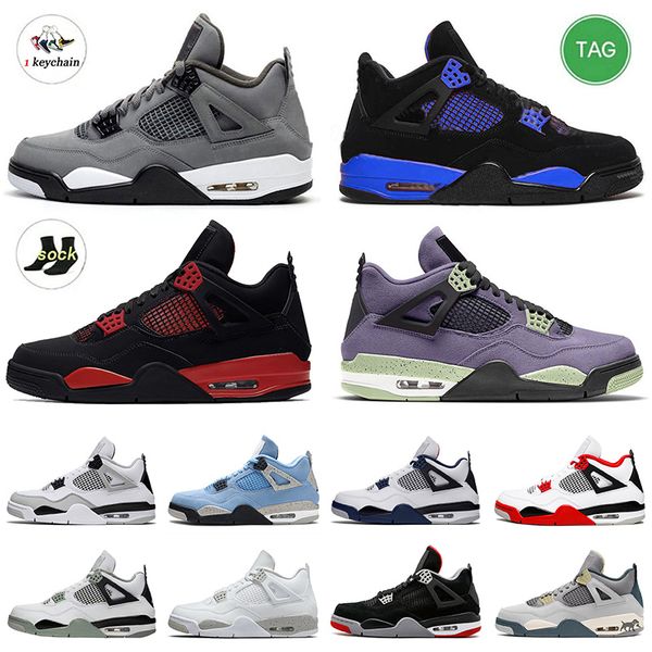 

4 jumpman with socks mens women 4s og basketball shoes tech fire red thunder royal cool grey white oreo midnight navy seafoam black cat
