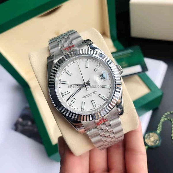 

fashion designer watches mens 41mm 904l stainless steel bracelet leaf auto date montre de luxe mechanical automatic movement watch, Slivery;brown
