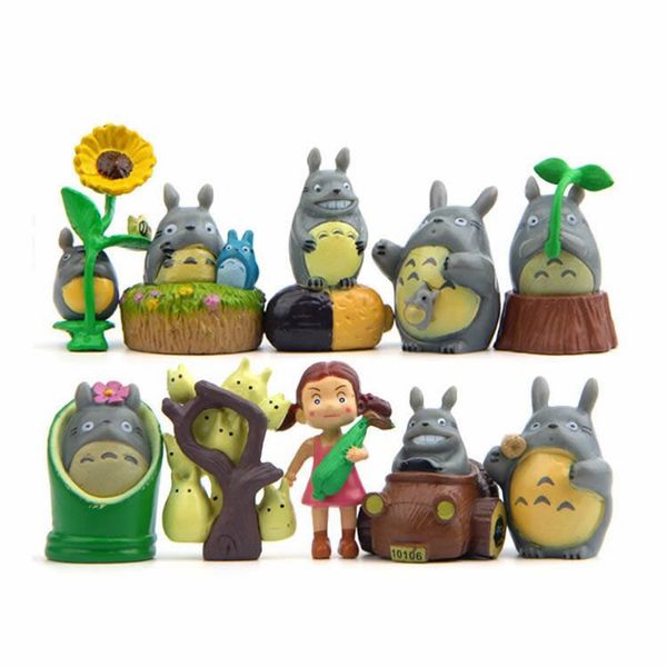 10pcs Totoro и May Movie Figures Pvc Mini Toys Artwares 1,5-2,5 дюйма