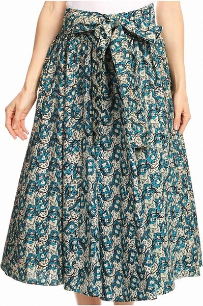 

african dutch ankara wax print full circle skirt l57x#, Black