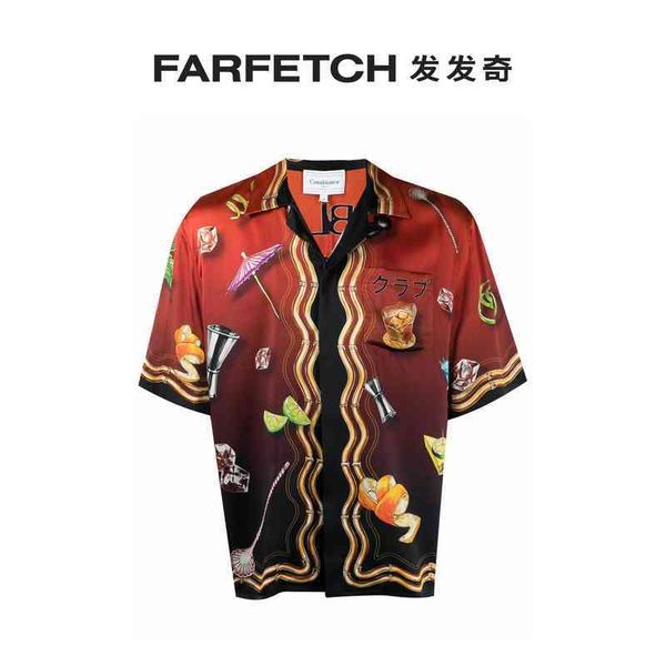 

designer shirts men's printed casablanca short sleeve shirt farfetch, White;black