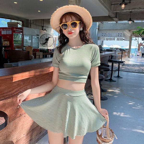 

women's swimwear bikini set women summer swimsuit stripe two piece bow slim womens bathing female plus size lady swimwears vacation, White;black