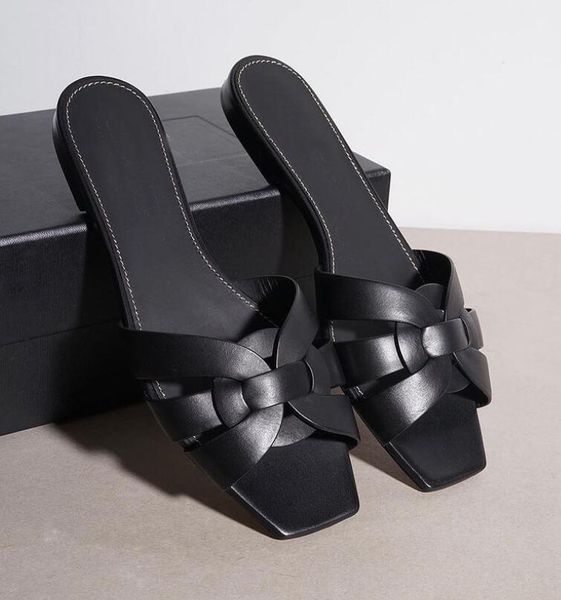 

luxury tribute women's leather flats slides sandal nu pieds outdoor lady beach sandals casual slippers ladies comfort walking s dxn jfc, Black