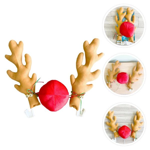 Decorazioni per interni 1 set Jingle Bell Antlers e veicolo nasale con ornamento di renna