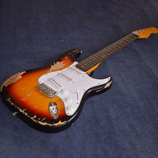 

chinese electric guitar fen s t two alder body handmade heavy relic 6 strings custom shop high qulity