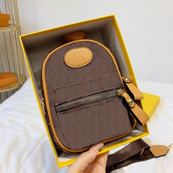 

2022 fashion shoulder bag luxury designer female double-sided embroidered letters old flower mini camera bag wallet messenger pu casual outd