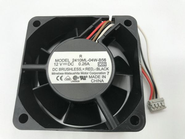 Бесплатный оригинальный вентилятор NMB 6025 2410ML-04W-B56 DC12V0.26A 4-проводной охлаждающий вентилятор