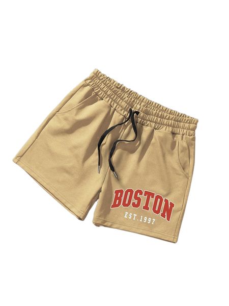 

men letter graphic shorts b54a#, White;black