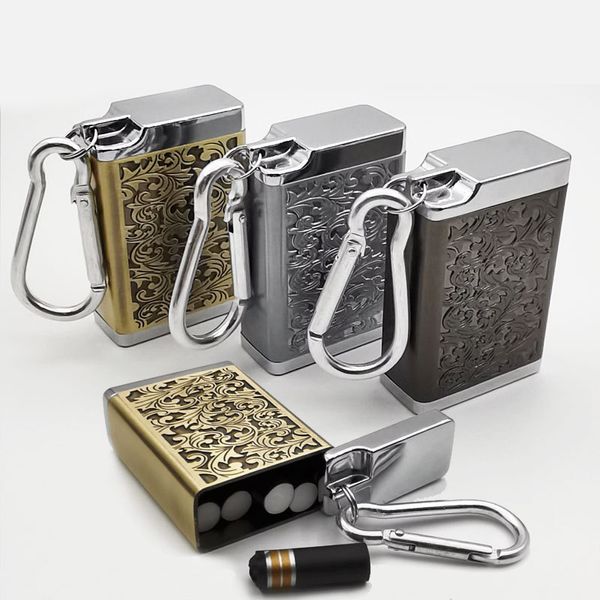 Il mini posacenere portatile viene fornito con moschettone portachiavi Posacenere per auto pulito ed ecologico per esterni in metallo