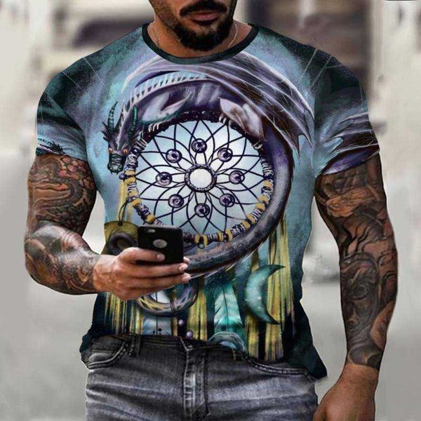 Herren T-Shirts Neuheit Bild Abstrakt Ganzkörper Stereo 3D Druck Sommer Herren T-Shirt Kurzarm Street Fun HarajukuMen's