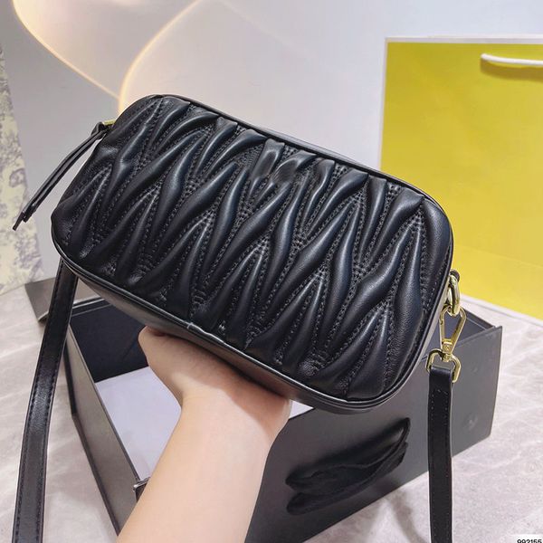 

3-color lambskin pleated shoulder bag designer luxury women's soft and comfortable messenger wallet exquisite and elegant temperament g