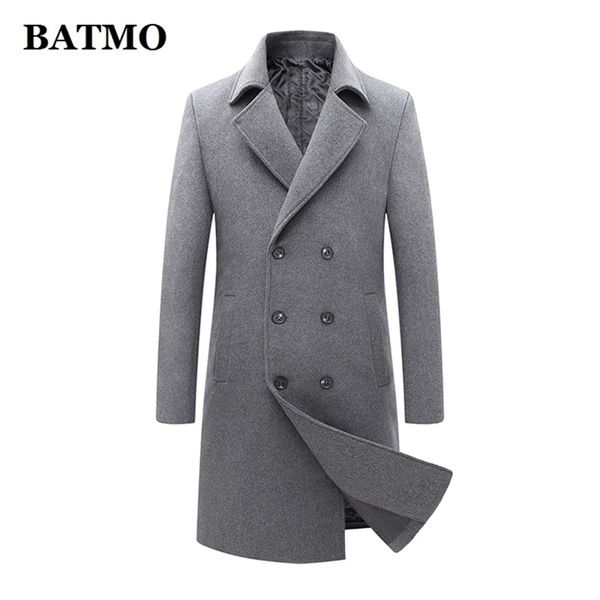 

batmo arrival winter wool trench coat menmen's wool casual jacketsplus-size m-3xl 1721 201222, Black