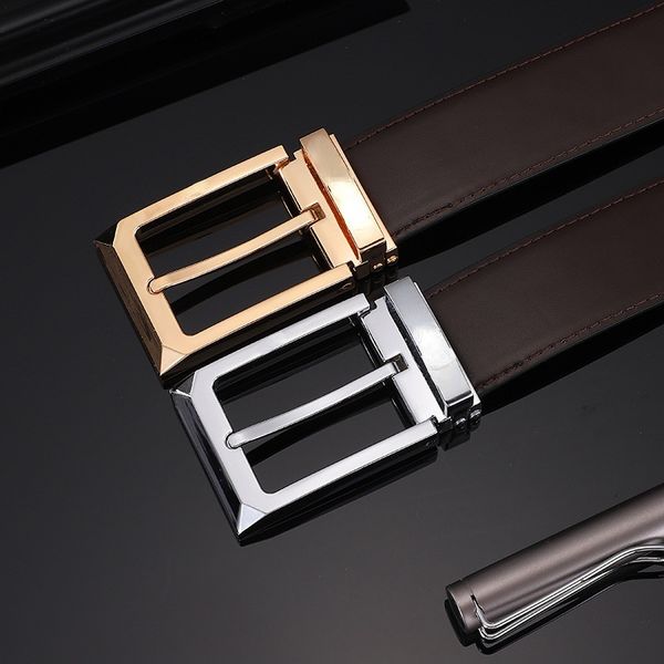 

famous brand men's belt designer new high-end simple fashion versatile business belts pants waistband gifts classic luxury pin buckle b, Black;brown