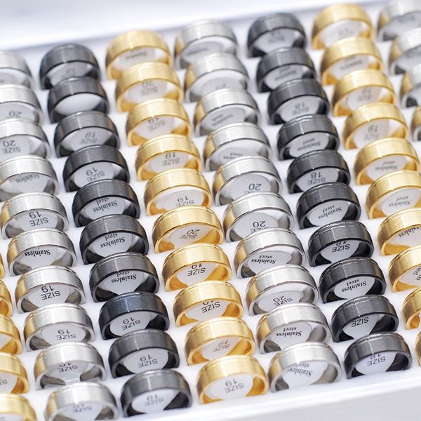 

wholesale 30pcs band stainless steel rings trendy women men classic fashion wedding jewelry friends lovers accessories party gifts no fade s, Silver