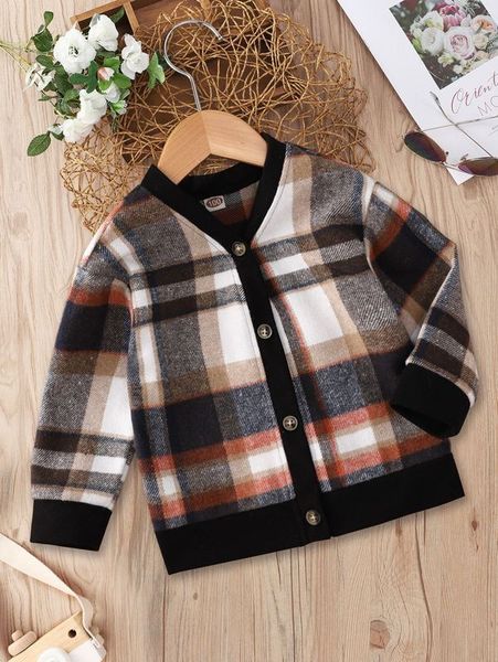 

toddler boys plaid print jacket she, Blue;gray
