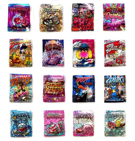 

3.5g myalr packaging bags zipper baggie sealed edibles package mylars bags kompot banana paletas fairy