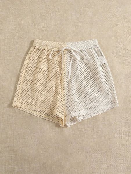 

colorblock drawstring cover up 53v8#, White;black