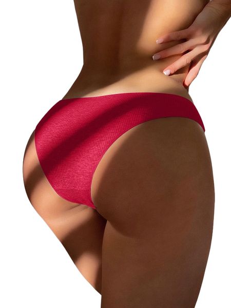 

plain rib panty t8bc#, Black;red