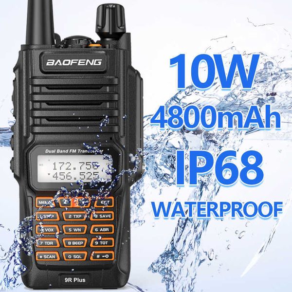 Baofeng UV-9R плюс IP68 водонепроницаемая рация Talkie 10W Long Drafy Motating CB Radio VHF/UHF Portable HAM UV9R охота
