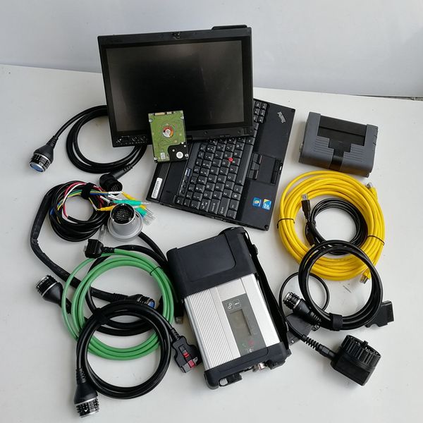 

2in1 professional auto diagnostic tools mb star c5 icom a2 diagnosis 1tb hdd cables and multiplexer second hand lapx201t i7 4gb for bmw merc