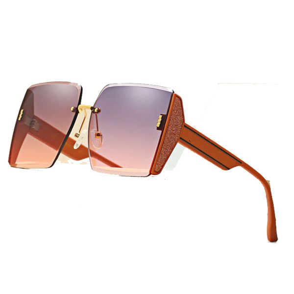 

2022 fashion famous sunglasses oversized ladies designer sunglass square rimless brin eyeglass for women and men summer drive holiday polari, White;black