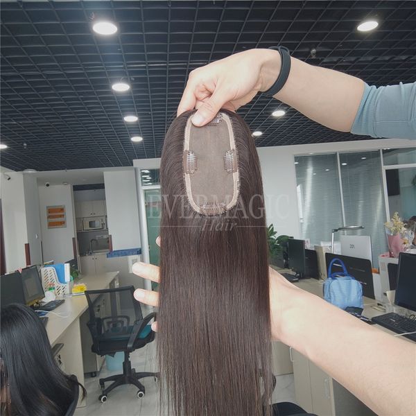 

new coming stock 1b natural black human hair pieces mini small mono base ers for hair loss thinning women, Black;brown