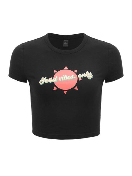 

x a touch of whimsy sun & slogan graphic tee i7sa#, White