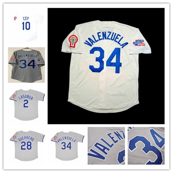 

custom 1981 la city bicentennial ws retro baseball jerseys fernando valenzuela steve garvey ron cey pedro guerrero steve sax davey lopes las, Blue;black