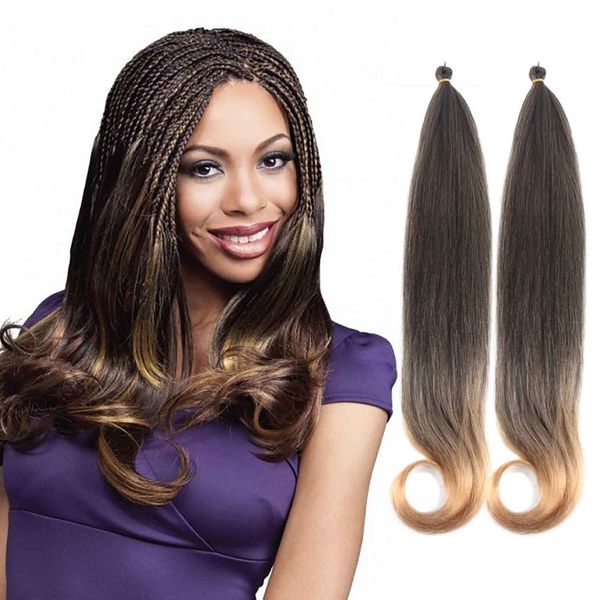 Trecce ricce Ombre per capelli Yaki da 24 pollici 70g per estensioni dei capelli africani Treccia Jumbo Capelli intrecciati Yaky sintetici