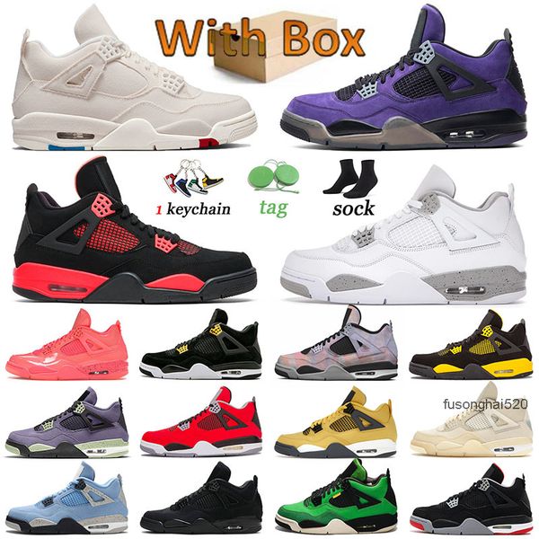 

2023 high shoes 2022 bred patent jumpman 4 4s basketball shoes canvas black cats red thunder white oreo sail canyon