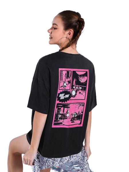 

x sdalchemy comics print drop shoulder tee 67cv#, White