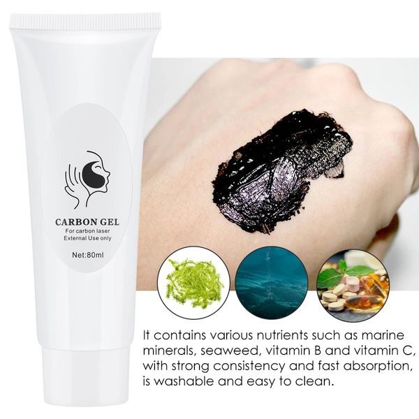 Black Carbon Gel Peeling Accessori Parti Rimozione di comedone Levigante Ammorbidire la pelle Crema viso 80ml Per Peel laser Sbiancamento viso