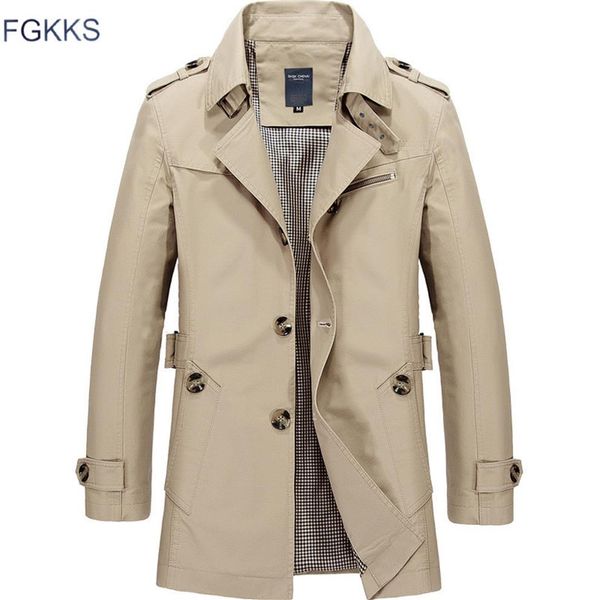 

fgkks 2018 men jacket coat new fashion trench coat brand jackets mens casual slim fit overcoat jacket male outerwear y1892503297s, Black;brown