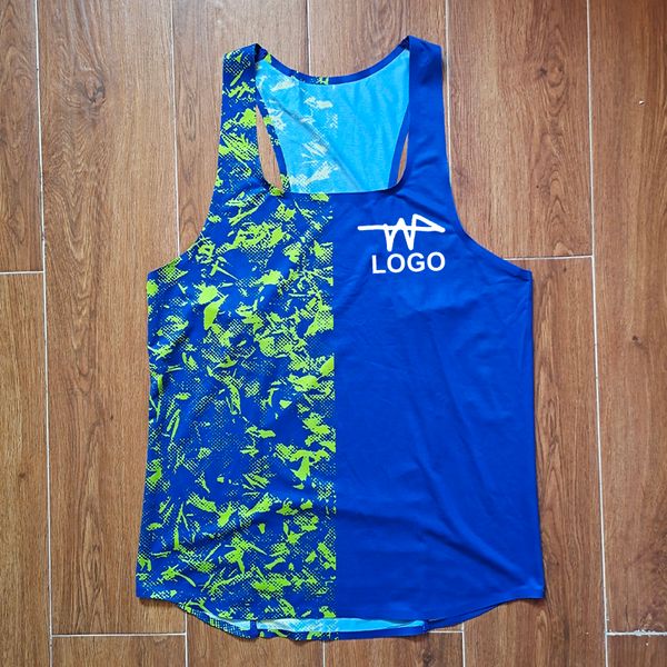 Marathon Leaves Man Fast Running Speed Suit Gilet Diamond League Atleta professionista Canotta da campo personalizzabile 220331