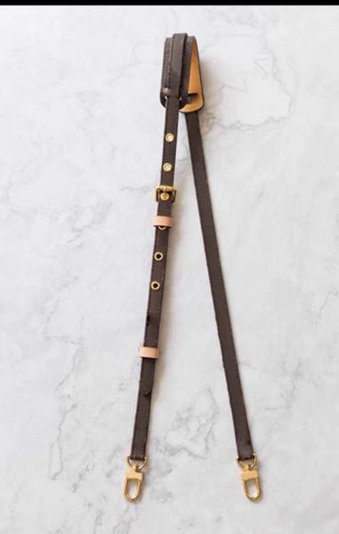 

strap colosr women men bags crossbody shoulder strap brown flower leather messenger bag metal gold hardware hole 16mm original quality franc