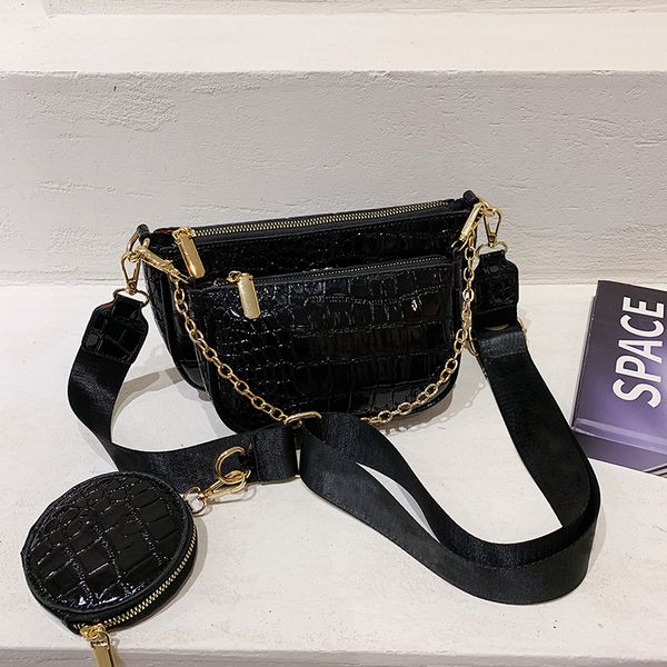 

pink sugao handbags women shoulder crossbody bag pu leather 3pcs/set fashion wallet clutch bag coin purse chain bag shopping bags 0517-38