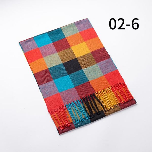 Berets Mode Frauen Plaid Schal Herbst Winter Warme Kaschmir Schal Und Wraps Weiche Dicke Decke Quaste Schals Für Männer 190x30 cm