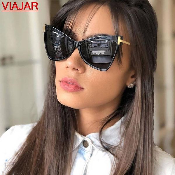 

sunglasses trending cat eye women men vintage tf fashion triangle brand designer sun glasses shades uv400 lentes de solsunglasses, White;black