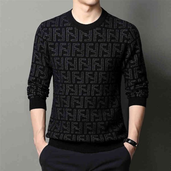 

2022 latest brand fashion design trend men's and women's same sweater new casual loose wool sweater suitable for the crowd, White;black