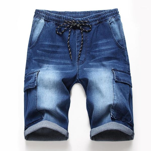 Männer Shorts 2022 Seite Tasche Bermuda Denim Kurze Mode Männer Sommer Streetwear Hip Hop Elastische Taille Lose Cargo Jeans