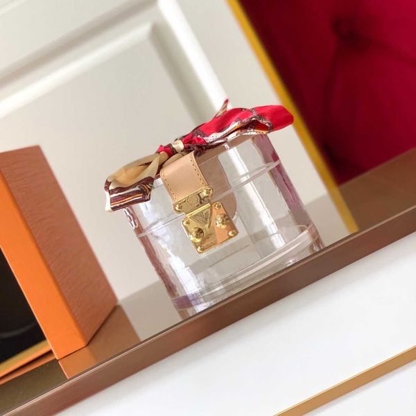 

cylinder scott box wallet glamours to hold jewelry makeup transparent plexiglass gleaming metal ornamental box dressing table stunning atop, Red;black