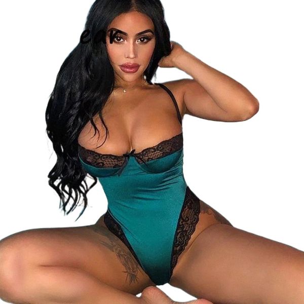 

vefinear 2021 lace bodysuit women perspective black summer vintage party jumpsuit overalls sleepwear women's jumpsuits & rompers n8up#, Black;white