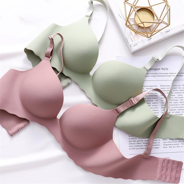 

women bra corset wireless one-piece underwear gather push up simple lingerie seamless bralette candy color soutien gorge, Red;black