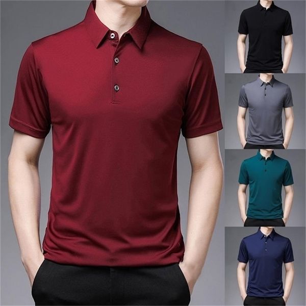 Mann Poloshirt Herren Casual Herren Hemd Einfarbig Kurzarm Sommer Revers Knöpfe Top für Dating Hohe Menge Polo Herren 220702