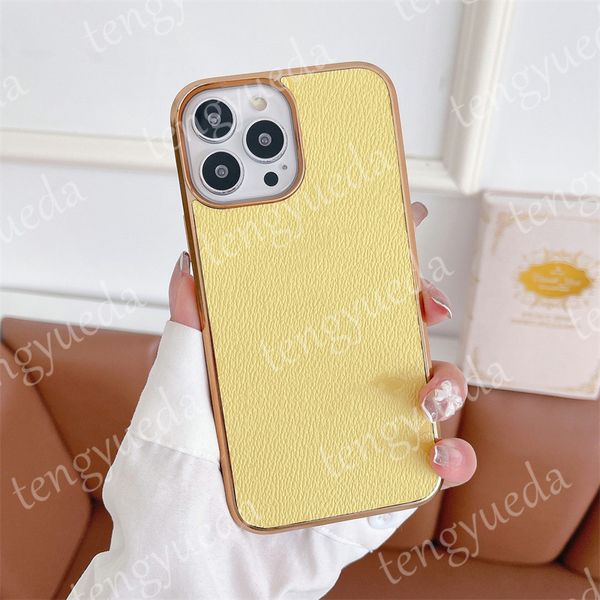 

Designer Fashion Phone Cases for iphone 15 15pro 14 14pro 13 12 11pro max Xs XR Xsmax Deluxe Embossed Leather Electroplated Phone Case Cover, L6