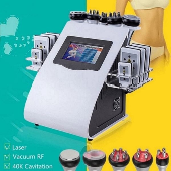 6 в 1 вакуумная радиочастотная уравнение RF 40K Cavitation Lipo Laser Machine Liposuction Ультразвуковые кавитационные машины