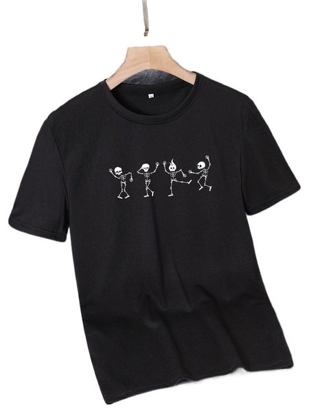 

men skeleton print tee r2r0#, White;black